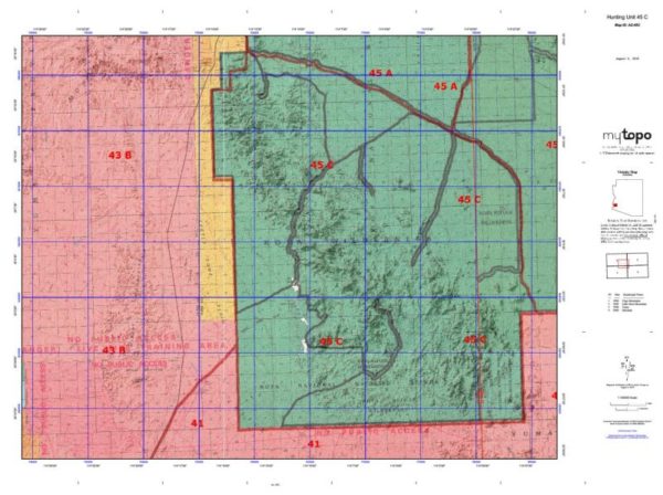 Arizona Unit C Topo Maps Hunting Unit Maps Huntersdomain