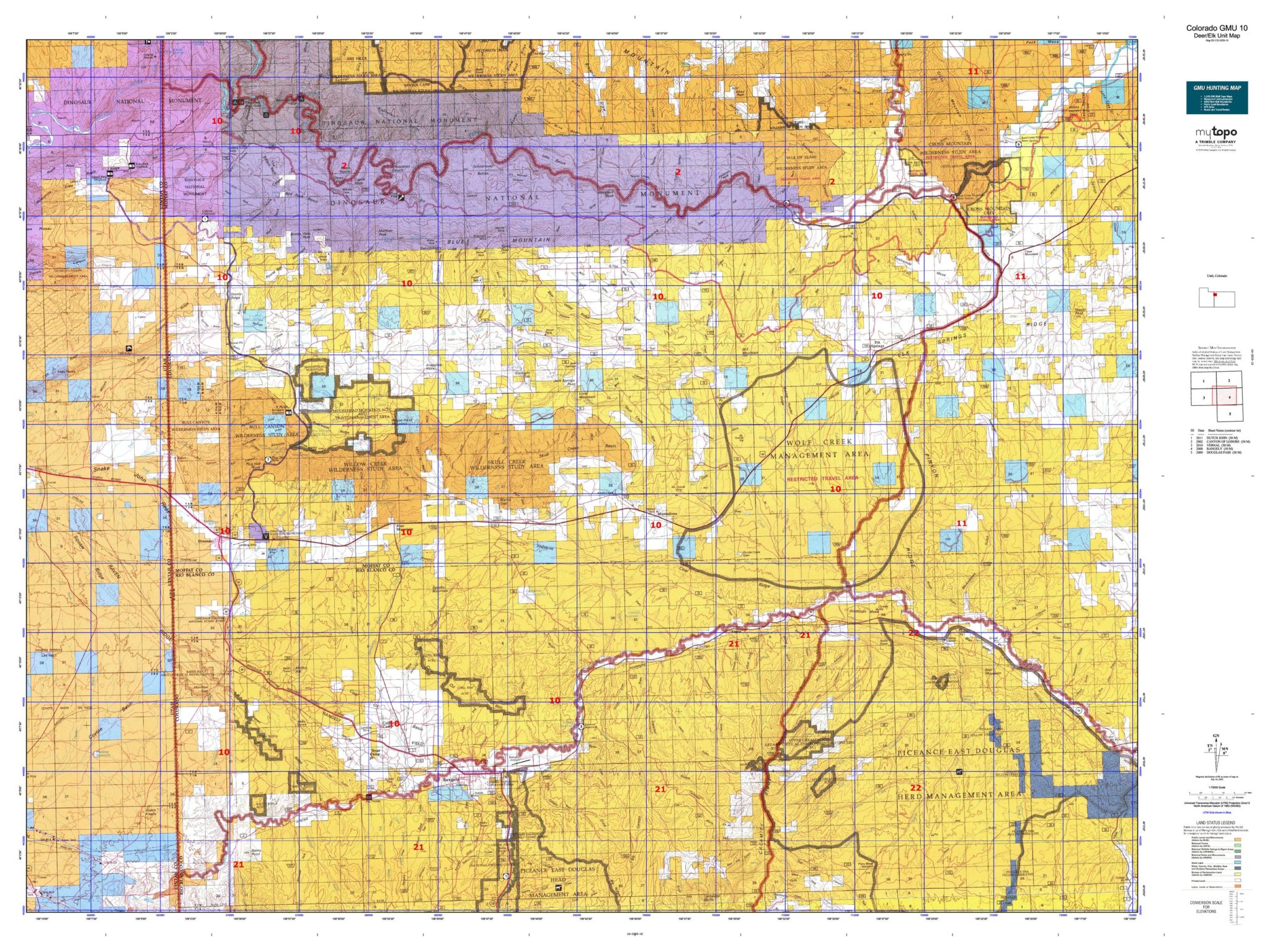 Colorado Unit 10 Topo Map | Colorado Hunting Unit Maps For Sale