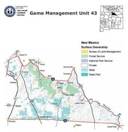 New Mexico Unit 43 Topo Maps Hunting - Hunting Area New Mexico Unit 43 Boundary Map And Topo Maps Antelope Mule Deer 