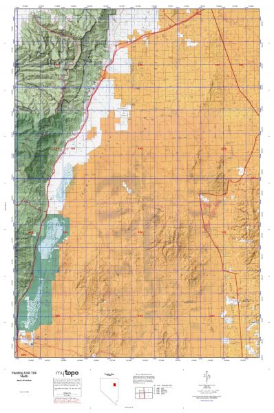 Nevada Hunting Unit 104 Topo Maps - HuntersDomain
