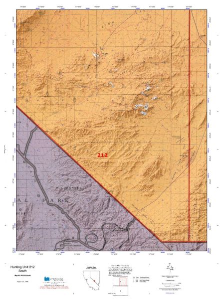 Nevada Hunting Unit 212 Topo Maps Huntersdomain 2299