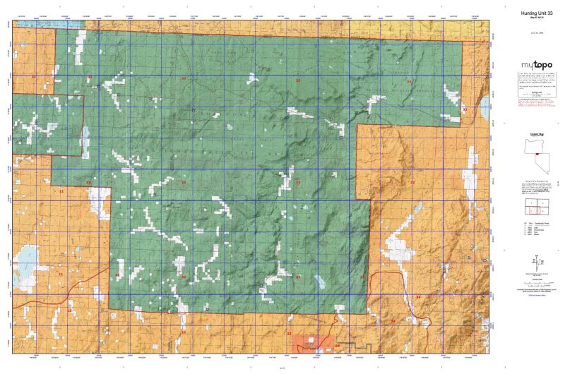 Nevada Hunting Unit 33 Topo Maps HuntersDomain
