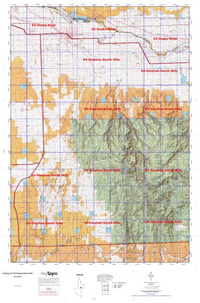 Idaho Hunting Unit 54 Owyhee-South Hills Topo Maps - HuntersDomain