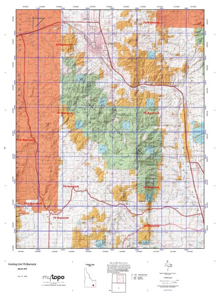 Idaho Hunting Unit 70 Bannock Topo Maps - HuntersDomain