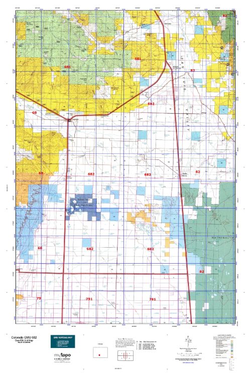 Colorado Unit 682 Topo Map | Colorado Hunting Unit Maps for Sale