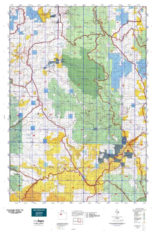 Colorado Unit 15 Topo Map | Colorado Hunting Unit Maps For Sale