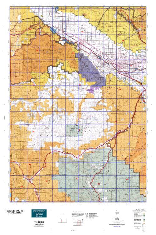 Colorado Unit 40 Topo Map | Colorado Hunting Unit Maps For Sale