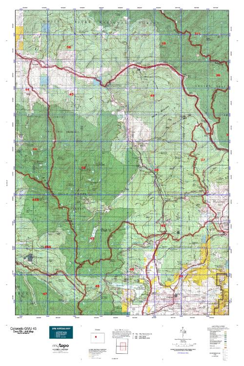 Colorado Unit 45 Topo Map | Colorado Hunting Unit Maps for Sale