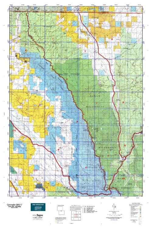 Colorado Unit 7 Topo Map | Colorado Hunting Unit Maps For Sale