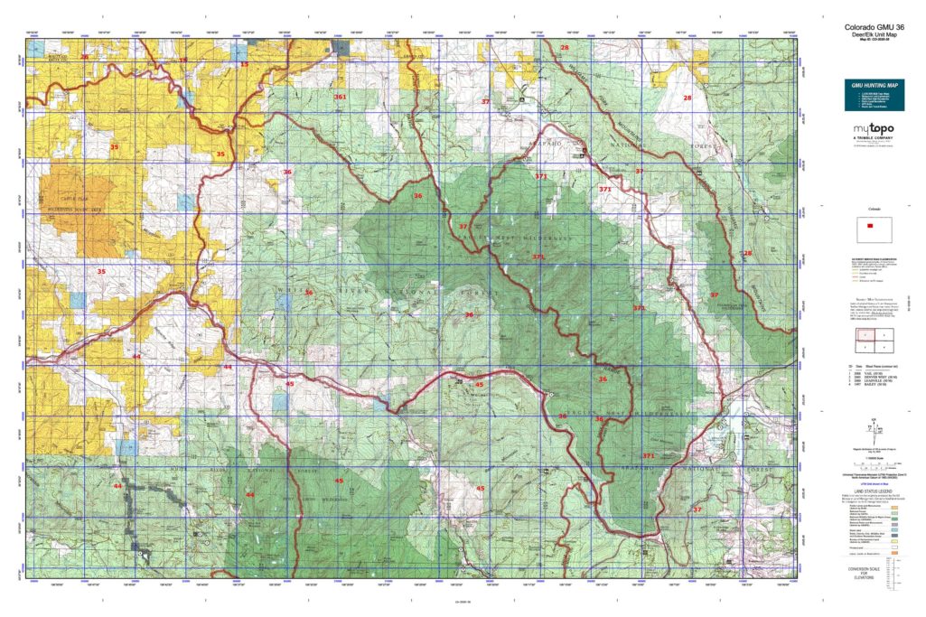 Colorado Unit 36 Hunting Map - My Topo