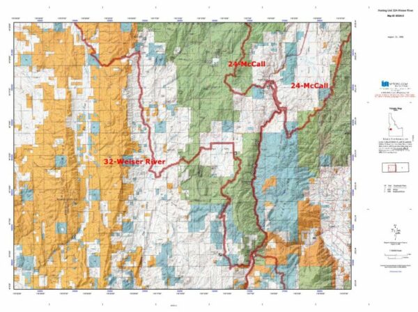 Idaho Hunting Unit 32A Weiser River Topo Maps