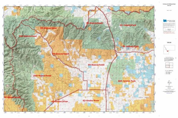 Idaho Hunting Unit 59 Beaverhead Topo Maps