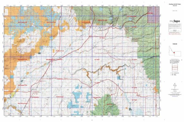 Idaho Hunting Unit 62 Teton Topo Maps 