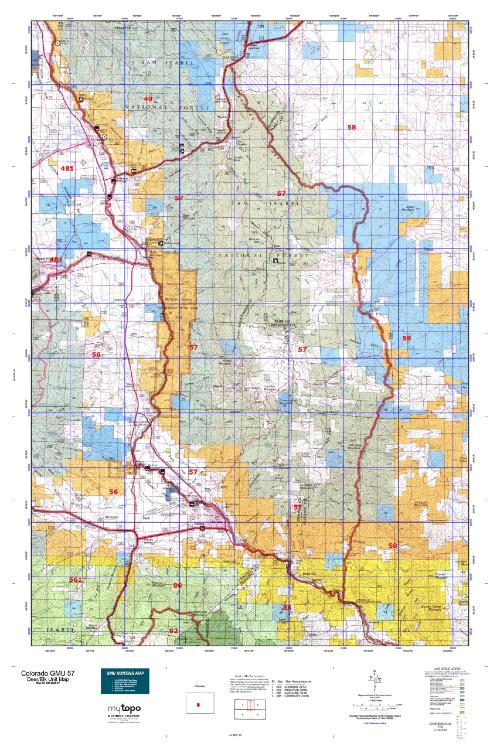 Colorado Unit 57 Topo Map | Colorado Hunting Unit Maps for Sale